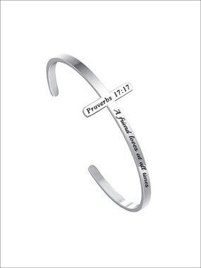 Stainless Steel Cross Cuff Bracelet Religious Gift for Women